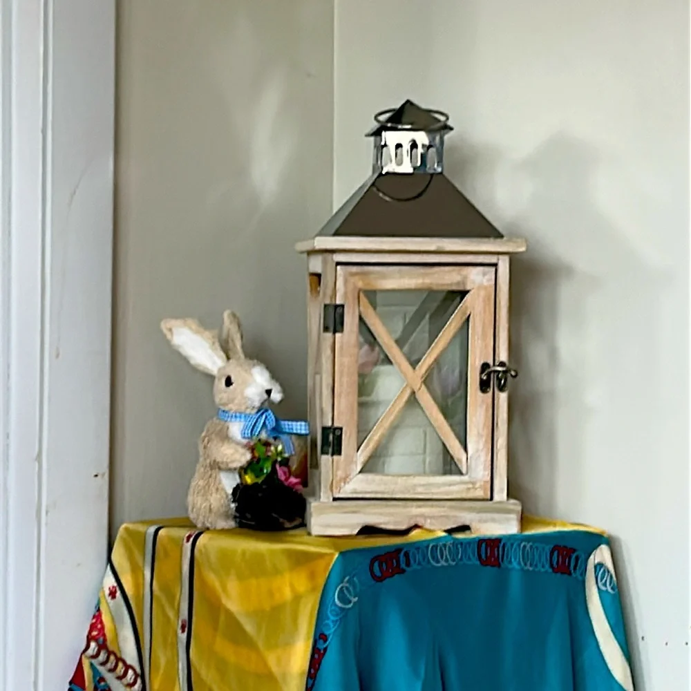 🔥Wooden Lantern Silver Top & Flameless Candle